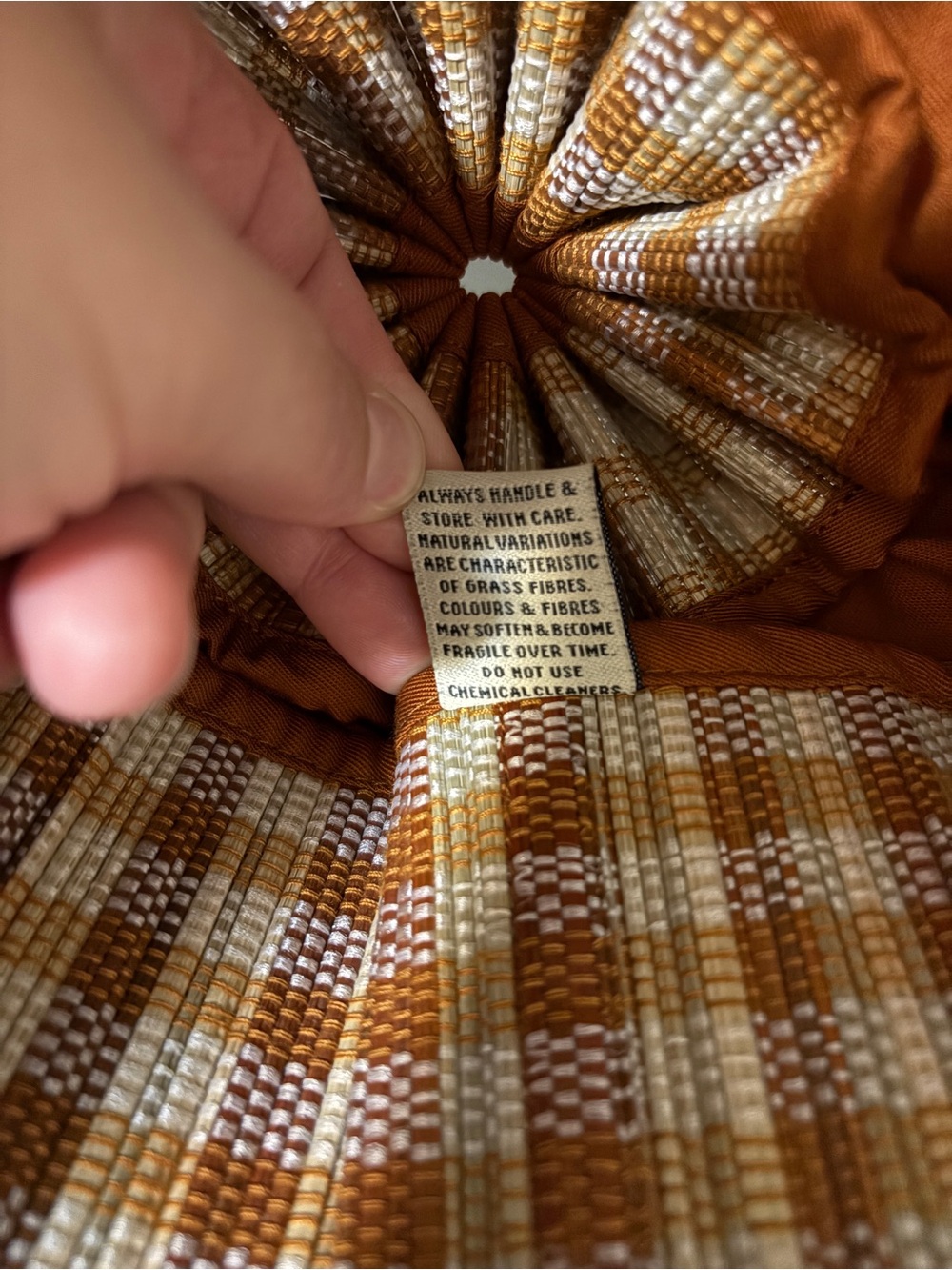 Lorna Murray Capri Hat Medium Pleated Sunhat Rust Gingham Check Luxury Resort - Picture 10 of 10